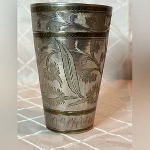 Antique Old Hand Carving Brass Unique North Indian Lassi Milk Glass/Tumb…